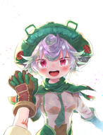 1girl 51 blush bodily_fluids breasts brown_gloves crying crying_with_eyes_open curly_hair eyebrows eyebrows_visible_through_hair female fraises2 gloves green_gloves hand_holding hat highres holding_hands made_in_abyss medium_breasts nade open_mouth prushka red_eyes riko_(made_in_abyss) safe scar sensitive short_hair silver_hair smile solo_focus tears アビス絵と漫画まとめ オゼライ オーゼン プルシュカ プル棒 ボンドルド メイドインアビス メイドインアビス1000users入り ライオゼ ライザ(メイドインアビス) 齋藤なで // 1289x1695 // 1.9MB