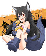 11_aspect_ratio 1_male 1boy 43_aspect_ratio animal_ears animal_tail artist_name ass bare_shoulders bellezza_felutia black_hair blue_eyes blush candy cheese clavicle collarbone commentary_request cosplay ears fang fangs felutiahime female femboy feminization food fur halloween halloween_2019 halloween_costume heterochromia high_resolution highres long-haired_trap long_hair looking_at_viewer male male_focus mature original original_character otoko_no_ko point_of_view pov red_eyes s safe sankaku sankaku_channel sensitive skin_fang skirt solo tail trap trick_or_treat wolf_ears wolf_tail オリジナル トリック・オア・トリート ハロウィン フェルティア // 1300x1600 // 1.0MB