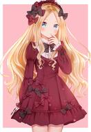 1girl abigail_williams_(fate) abigail_williams_(fategrand_order) abigail_williams_(fate_grand_order) alternate_costume alternative_costume bad_id bad_pixiv_id bangs black_bow blonde_hair blue_eyes blush bow closed_mouth commentary_request dress dress_bow eyebrows eyebrows_visible_through_hair fategrand_order fategrandorder fate_(series) fate_grand_order female fgo forehead hair_bow hair_ornament hand_to_own_mouth high_resolution highres juliet_sleeves lolibooru long_hair long_sleeves looking_at_viewer multiple_bows multiple_hair_bows nasii parted_bangs pink_background puffy_sleeves red_bow red_dress s safe sankaku sensitive solo two-tone_background user_xtsy2537 very_long_hair white_background アビゲイル・ウィリアムズ(fate) ロリータアビちゃん // 982x1433 // 258.8KB