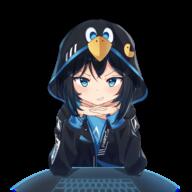 1girl 3 absurdres animal_hood anime-pictures.net aqua_eyes arch_linux archlinux bird black_hair black_jacket blue_eyes blush clothes_writing commentary computer_keyboard english_commentary fringe girl grin highres hood hood_up hooded_jacket hoodie interlocked_fingers jacket linux logo looking_at_viewer os-tan os娘 pac-man pac-man_(game) pacman penguin personification pixiv ravimo ravioli raviolimavioli safe short_hair single smile smirk solo table teeth transparent_background upper_body ジャケット ペンギン ロリ // 3484x3484 // 2.8MB