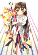 1_female 1girl absurd_resolution absurdres bare_legs blush bow bows_(fashion) brown_eyes brown_hair clavicle collarbone colored_pencil dress female flower from_above girls_girls_girls!_8_-colorful_girls- gold_eyes golden_eyes hair_flower hair_ornament hair_tie high_resolution highres kantoku legs long_hair looking_at_viewer looking_up mobile nagisa_(kantoku) object_hug original outfit oversized_object pencil pov ribbon s safe sankaku sankaku_channel scan sensitive skirt smile solo tied_hair twin_tails twintails two_side_up very_high_resolution viewed_from_above wallpaper white white_dress white_outfit white_skirt yande.re // 3200x4600 // 1.5MB