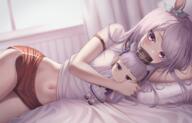 1girl alternative_costume animal_ears anthropomorphization arm_up bangs bed bed_sheet blonde_hair bloomers_(gym) blurry blurry_background blush bow buruma character_doll chibi clothing covered_mouth covering_mouth crop_top curtains dolphin_shorts fanart fanart_from_pixiv female female_only female_solo gold_ship_(uma_musume) gold_ship_(umamusume) gym_uniform hair_bow hair_ornament hair_ribbon high_resolution highres horse_ears horse_girl indoors light_purple_hair long_hair looking_at_viewer lying lying_on_bed marinesnow marinesnow257 md5_mismatch mejiro_mcqueen mejiro_mcqueen_(uma_musume) mejiro_mcqueen_(umamusume) midriff navel objectification on_bed on_side one_arm_up pillow pink_eyes pixiv pixiv_13534898 pixiv_94418264 purple_hair q questionable red_shorts ribbon room s safe school_uniform seifuku sensitive shirt short_shorts short_sleeves shorts sidelocks solo sportswear stomach stuffed_character stuffed_toy thighs toy tracen_training_uniform tsurime uma_musume_-_pretty_derby uma_musume_pretty_derby umamusume uniform white_hair white_shirt window おへそ ぬいぐるみ ウマ娘 ウマ娘プリティーダービー ウマ娘プリティーダービー1000users入り ウマ娘プリティーダービー5000users入り ゴルマク ゴールドシップ(ウマ娘) メジロマックイーン(ウマ娘) 体操服 女の子 // 1964x1260 // 2.0MB