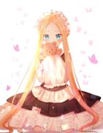 1_female 1girl abigail_williams_(fate) abigail_williams_(fategrand_order) abigail_williams_(fate_grand_order) abigail_williams_(festival_outfit)_(fate) arthropod bad_id bad_pixiv_id bangs black_dress blonde_hair blue_eyes blush braid bug butterfly butterfly_hair_ornament clothing commentary_request covered_mouth danbooru danbooru-safebooru dress fanart fanart_from_pixiv fate fategrand_order fate_(series) fate_grand_order female festive_wear forehead foreigner foreigner_(abigail_williams) hair_ornament headdress headwear heroic_spirit heroic_spirit_chaldea_park_outfit heroic_spirit_festival_outfit high_resolution highres holding holding_stuffed_animal holding_stuffed_toy insect lolibooru lolibooru.moe long_hair long_sleeves looking_at_viewer md5_mismatch nasii official_alternate_costume parted_bangs pixiv pixiv_id_32843075 point_of_view pov q revision safe safebooru sankaku sensitive shirt sidelocks simple_background sitting sleeves_past_fingers sleeves_past_wrists solo stuffed_animal stuffed_toy teddy_bear tied_hair very_long_hair white_background white_shirt // 953x1228 // 1.1MB